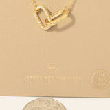 Pave Oval Link Pendant Necklace