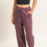 Scuba Pintuck Pants- Merlot