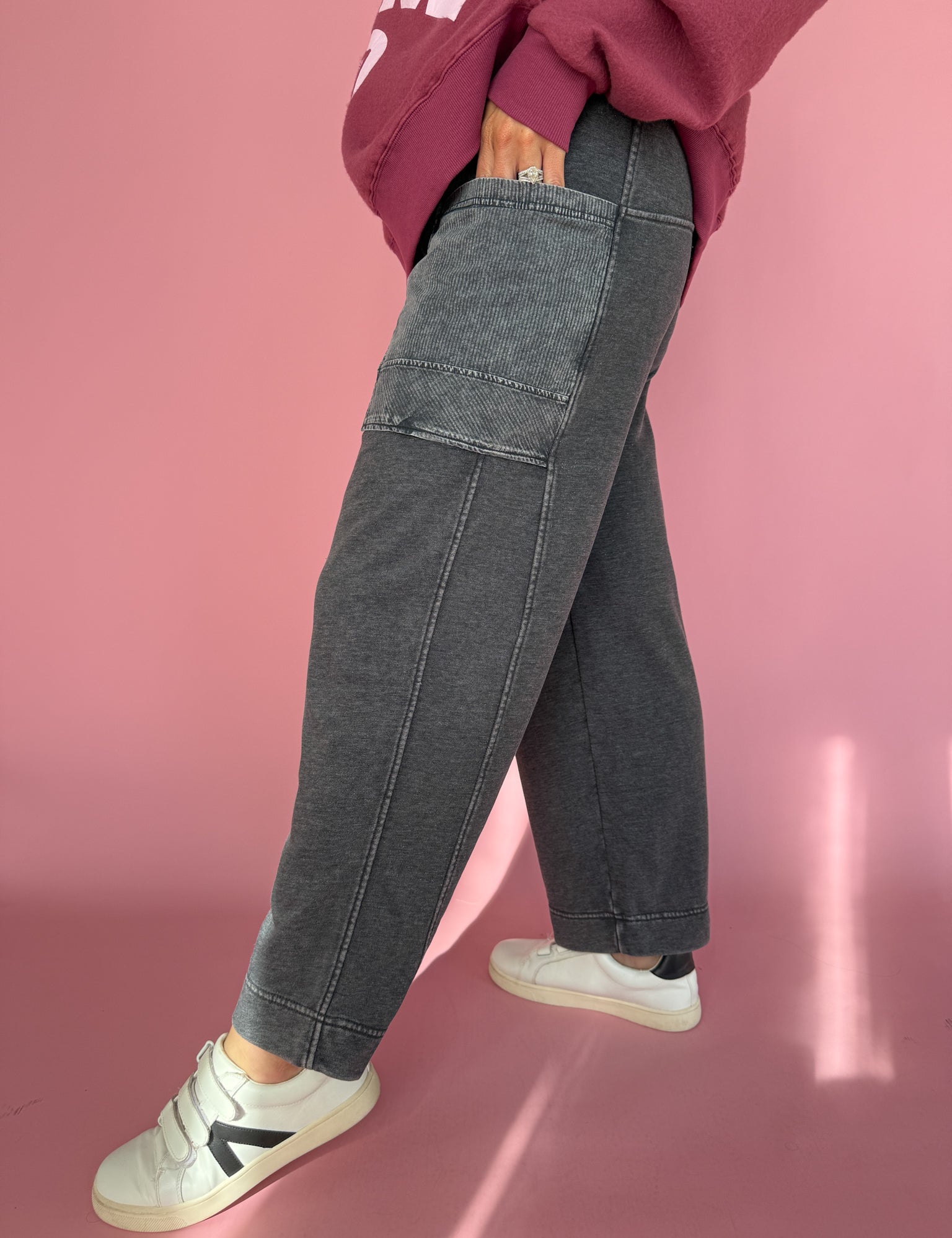 Mineral Wash Cargo Pant- Black - Ana Patricia Boutique