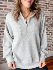 The Luxe Half Zip- H.Grey