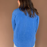 Snap Oversized Jacket- Royal Blue