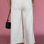 Polka Dot Wide Leg Pants-White/Black - Ana Patricia Boutique