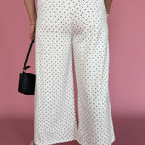 Polka Dot Wide Leg Pants-White/Black - Ana Patricia Boutique