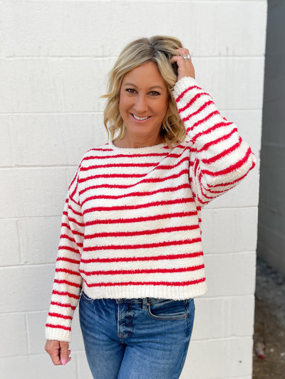 The Hope Sweater- Red/Ivory