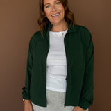 Peplum Windbreaker Jacket- Green