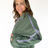 Fleece Half Zip Pullover- Green