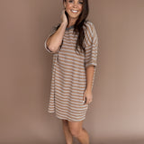 Stripe Knit Pullover Big Top Dress - Ana Patricia Boutique