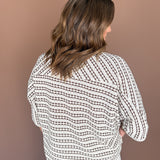 Textured Stripe Top- Mocha