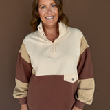 Colorblock Half Snap Sweatshirt
