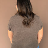 Short Sleeve Sweater-Brown