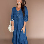 Front Tie Denim Dress - Ana Patricia Boutique
