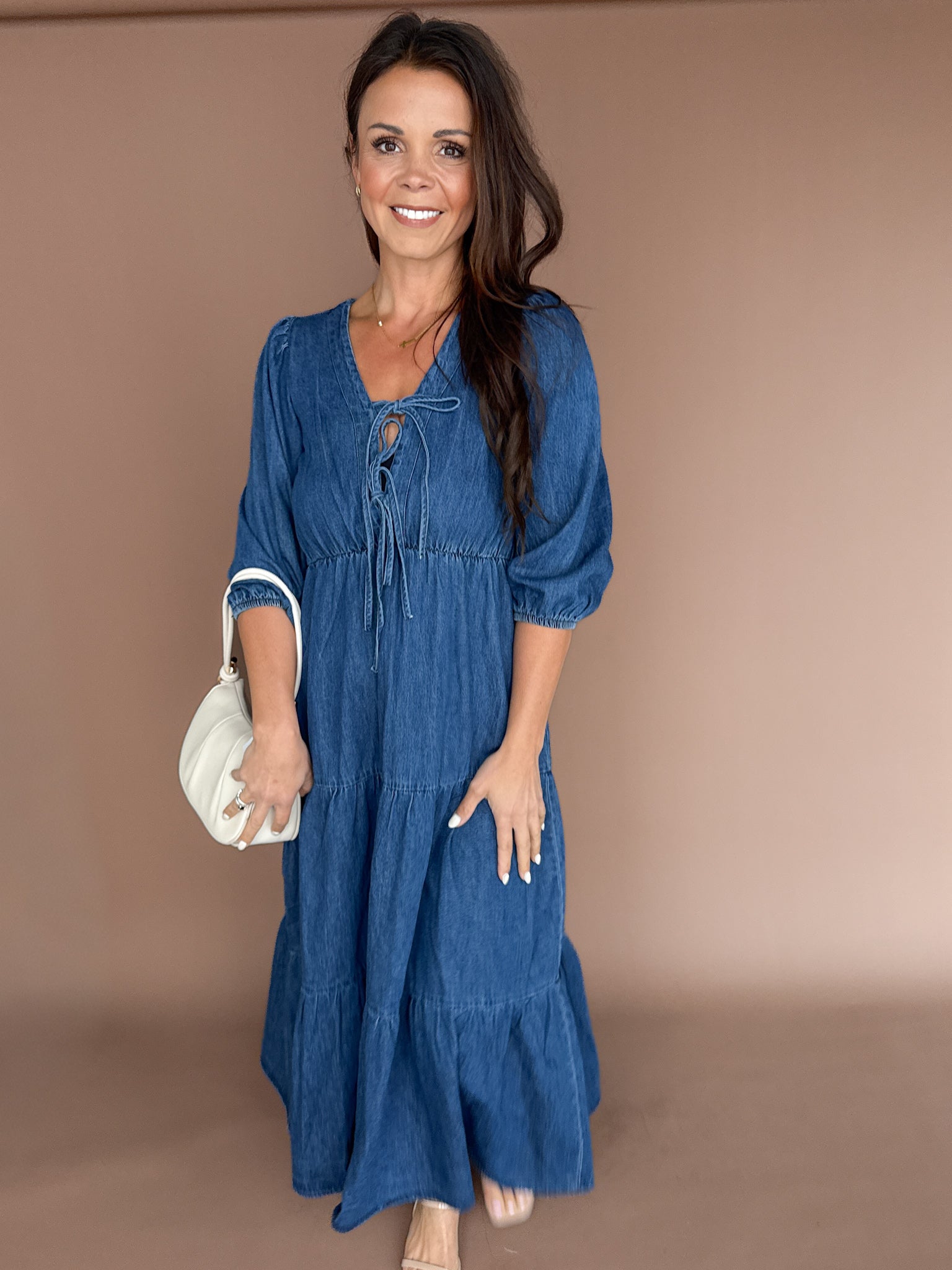 Front Tie Denim Dress - Ana Patricia Boutique