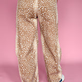 Deer Print Barrel Jeans