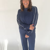 Modal Scuba Piping Pant-Navy