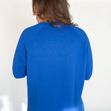 Luxe Ribbed Raglan Top-Blue