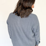 Washed Henley Top- Dsty Navy - Ana Patricia Boutique