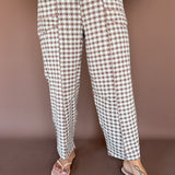 Soft Brushed Check Barrel Pants