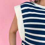 Stripe Knit Maxi Dress- Navy - Ana Patricia Boutique