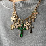 Cross Charm Necklace- Gold - Ana Patricia Boutique