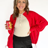 Butter Soft Oversized Jacket- Red
