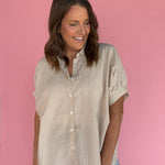 Striped Dolman Sleeve Top- Chocolate - Ana Patricia Boutique