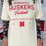 Nebraska Huskers Shot Off Tee- Off White - Ana Patricia Boutique