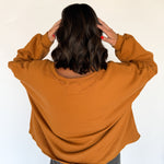 Rust Oversized V Neck Pullover - Ana Patricia Boutique