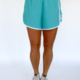 Two Stripe Athletic Shorts- Blue