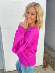 The Hayden Pullover- Magenta