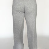 Fleece Wide Leg Sweatpants- Heather Grey
