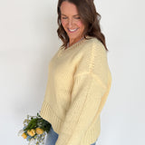 V Neck Sweater- Butter Yellow