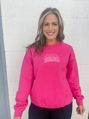 Nebraska Heart Crewneck- Hot Pink