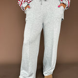 Pintuck Wide Leg Pants- Grey
