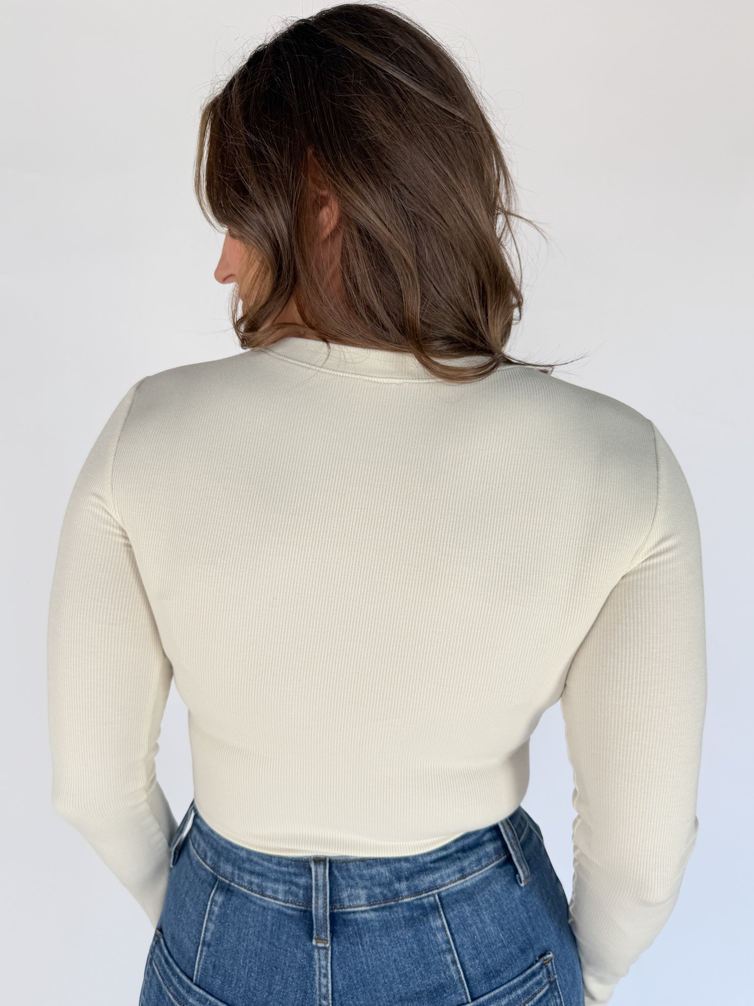 Essential Ribbed Top- Ivory - Ana Patricia Boutique