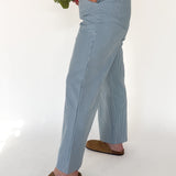 Striped Wide Leg Pants- Blue