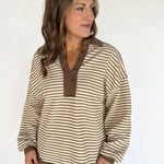 Slub Knit Top- Mocha - Ana Patricia Boutique