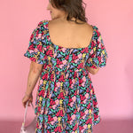 Floral Print Square Neck Dress - Ana Patricia Boutique