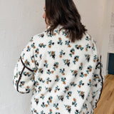 Floral Sherpa Jacket- Cream