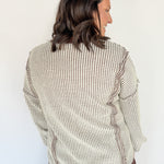 Oversized Waffleknit Pullover- Chocolate - Ana Patricia Boutique