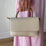 Woven Crossbody Satchel- Beige - Ana Patricia Boutique