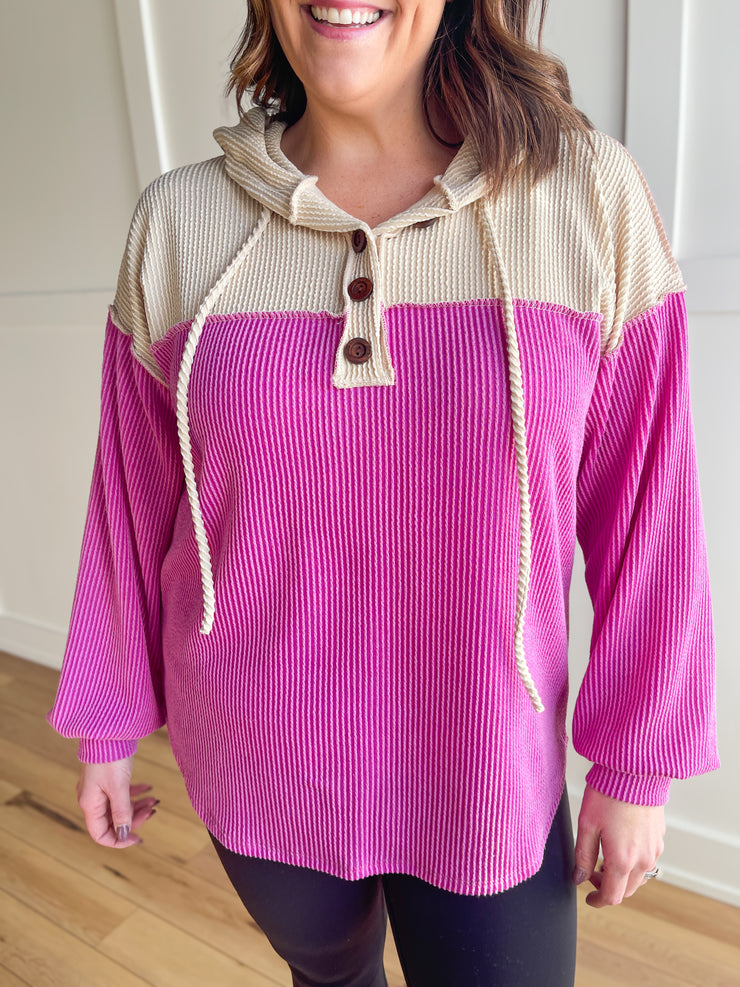 On the Top Pullover- Magenta