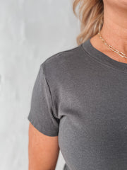 Classic Cotton Tee- Charcoal