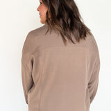 Zip Up Utility Jacket- Taupe