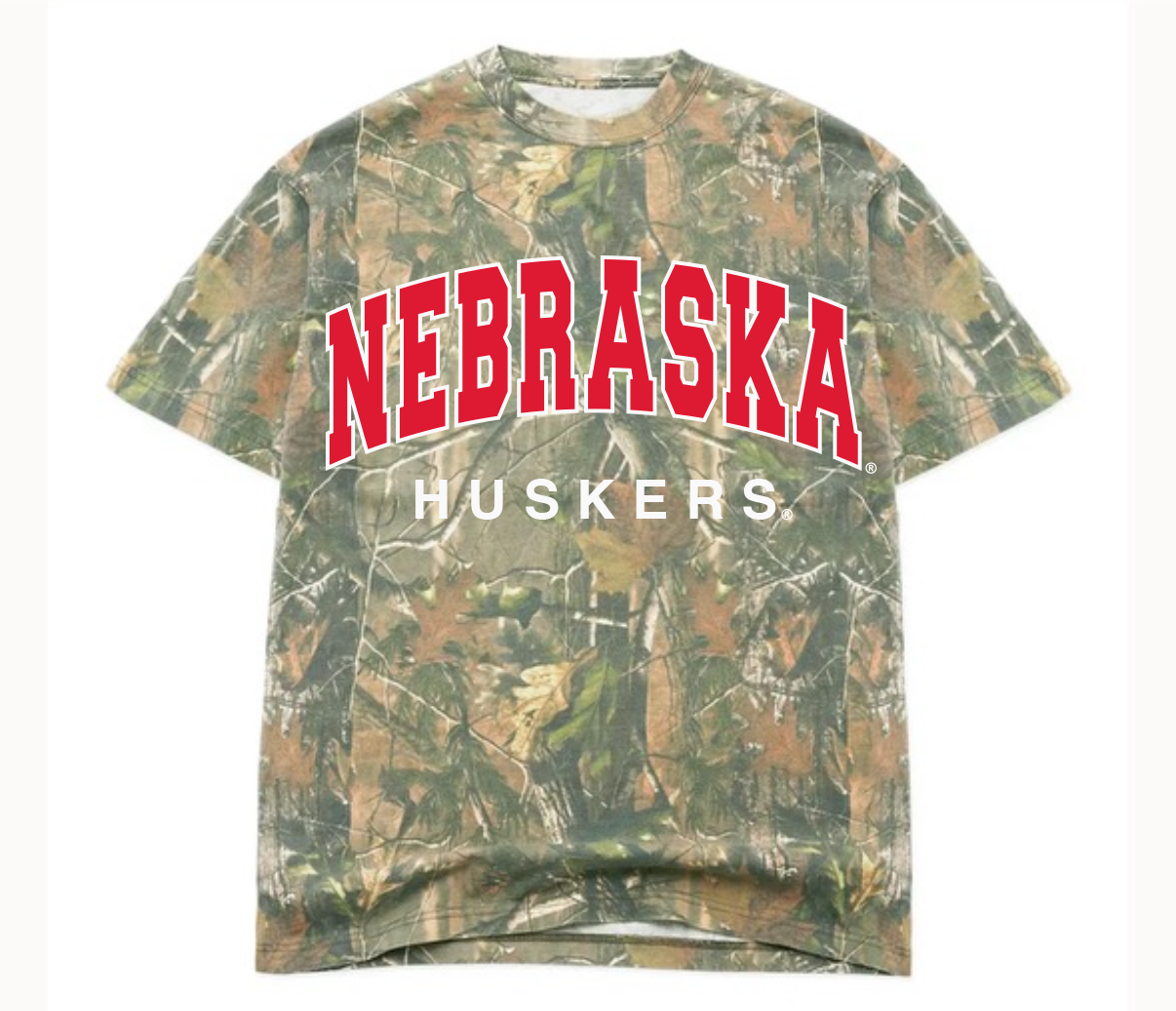 Huskers Camouflage Tee: Green - Ana Patricia Boutique