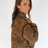 Quilted Puffer Jacket- Leopard