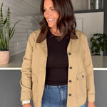 Twill Barn Jacket- Khaki - Ana Patricia Boutique