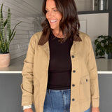 Twill Barn Jacket- Khaki - Ana Patricia Boutique