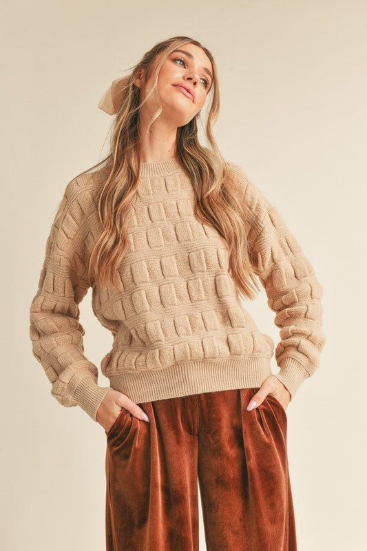 Woven Whimsy Sweater- Hazelnut