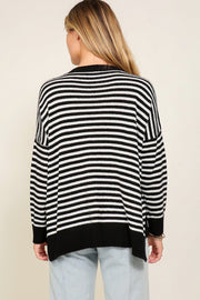 Hold the Line Striped Sweater - Black/White