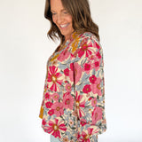 Woven Floral Blouse- Pink
